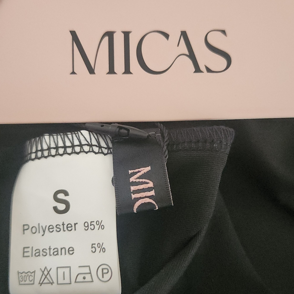 MICAS Backless Bodycon Midi Dress Black Cap Sleeve Size SM NWT - Picture 9 of 11